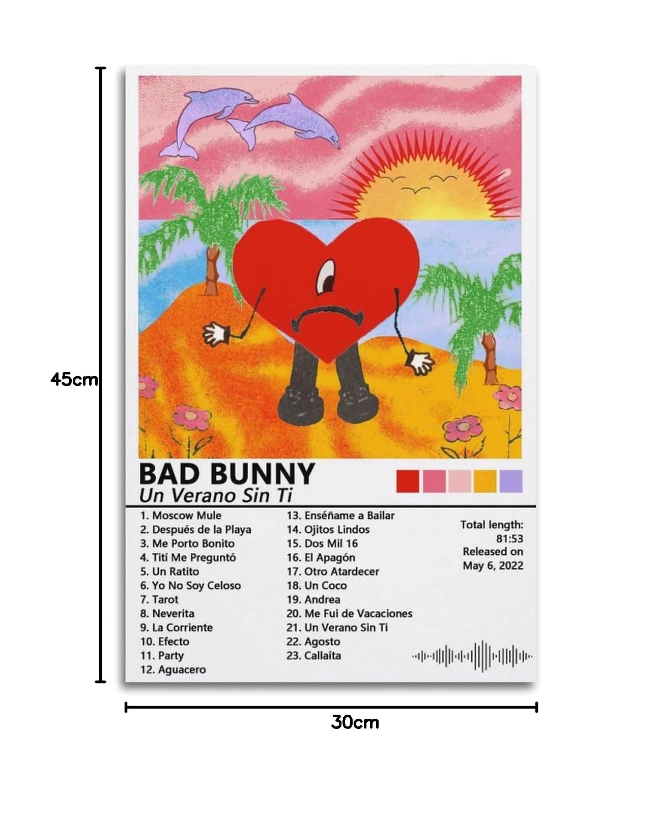 Ban Bunny ポスター AYUBQ Bad Bunny Poster Album Cover Poster for Bedroom Wall Art